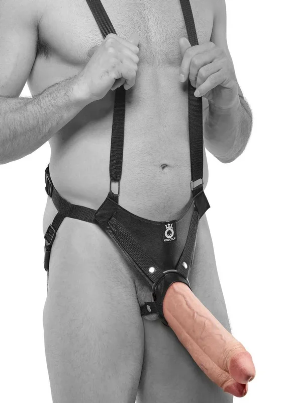 King Cock Two Dildos One Hole Hollow Strap-On Suspender System