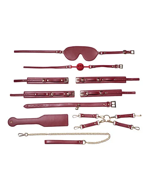 Kinky Play Box Red Passion 8 pc Set Bondage Kit – Red