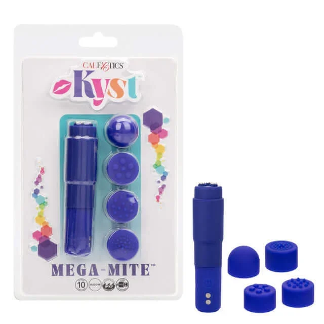 Kyst Mega-Mite Purple – Rechargeable Bullet Vibrator with 4 Interchangeable Silicone Tips