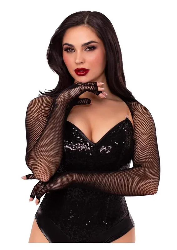 Leg Avenue Fishnet Fingerless Gloved Shrug