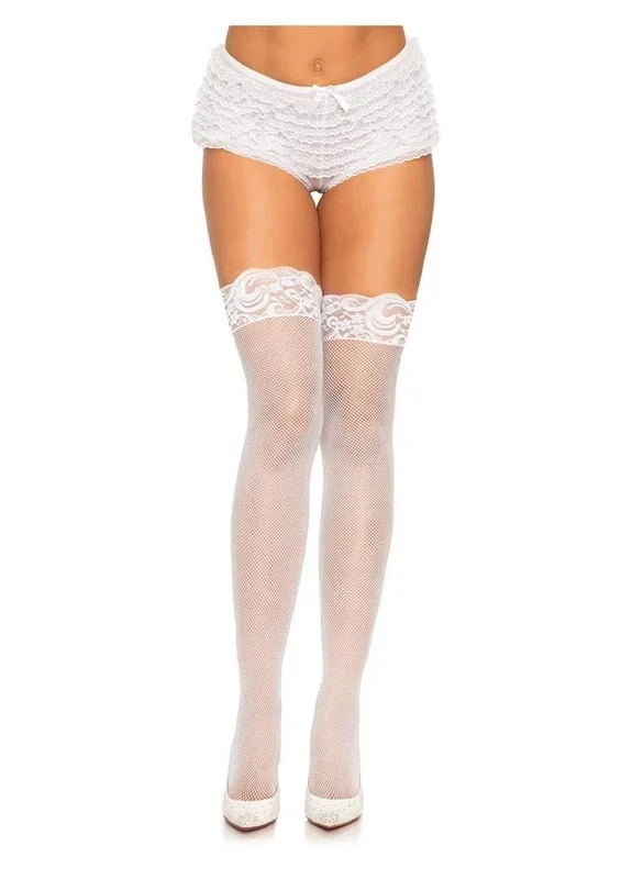 Leg Avenue Stay Up Lace Micro Net Thigh Highs