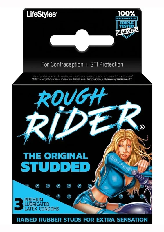 LifeStyles Rough Rider Original Studded 3’s Condoms Latex