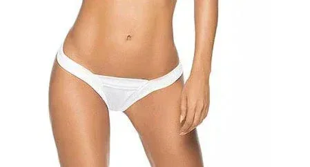 Low Back v Strap Shiny Thong – Medium/large – White