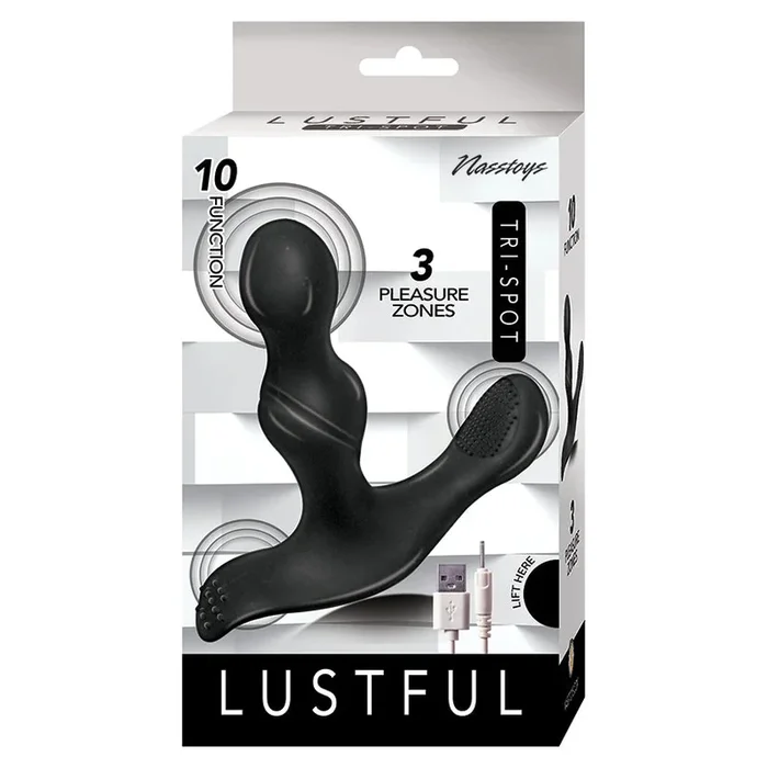 Lustful Tri-Spot Vibrator – Black