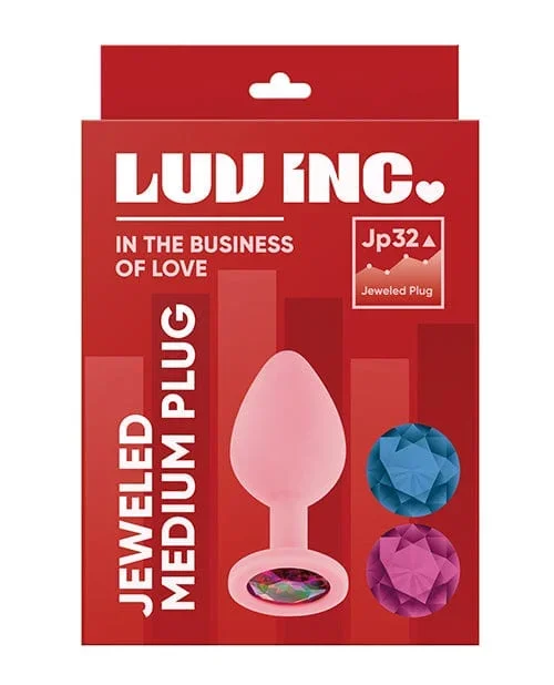 Luv Inc. Jeweled Silicone Butt Plug with three Stones