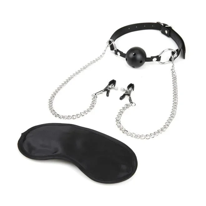 LUX FETISH BALL GAG AND NIPPLE CLAMPS
