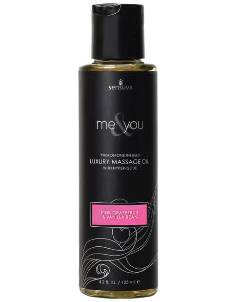 Me & You Pheromone-Infused Luxury Massage Oil – Pink Grapefruit & Vanilla Bean, 4.2 oz
