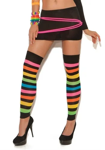 Neon Stripped Leg Warmers – One Size
