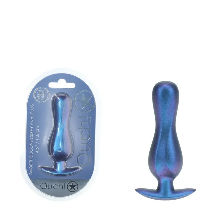 OUCH! Curvy Anal Plug – Metallic Blue – Metallic Blue 11.7 cm Butt Plug