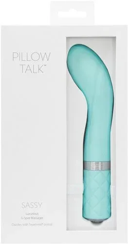 Pillow Talk Sassy G-Spot with Swarovski Crystal Teal Blue Vibrator