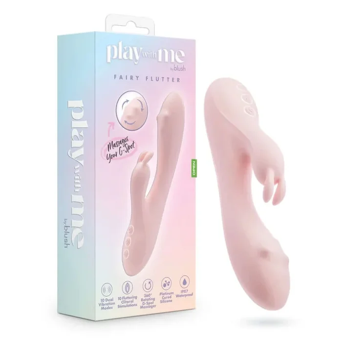 Play With Me Fairy Flutter – Pink | 360° Rotating Rabbit Massager
