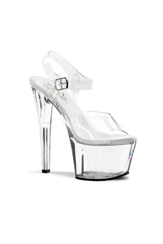Pleaser USA – The Sky 7″ Stiletto Heel Clear Platform Sandal