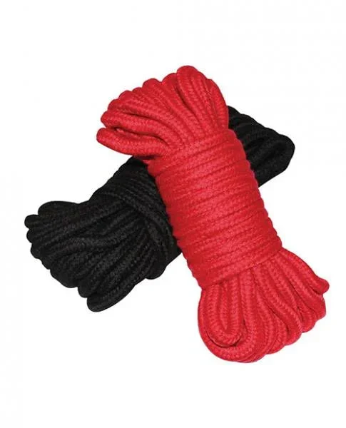 Plesur Cotton Shibari Bondage Rope 2 Pack – Black/red