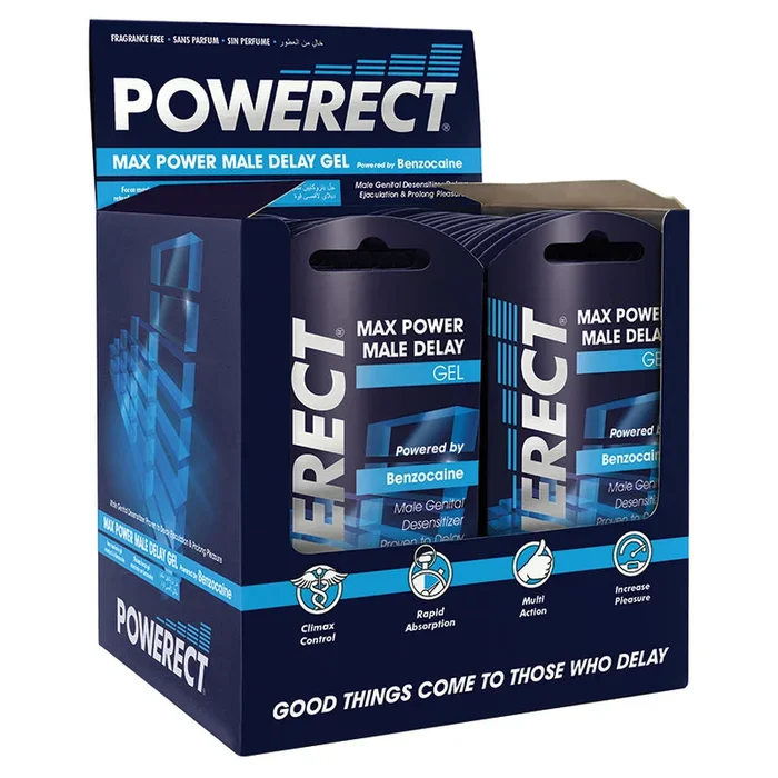 Powerect Max Power Male Delay Gel Foil 3ml Display of 36
