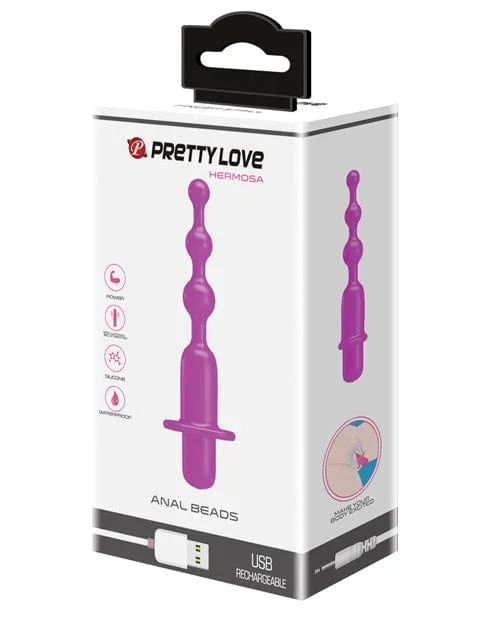 Pretty Love Hermosa Anal Beads Vibrator – 12 Function Fuchsia