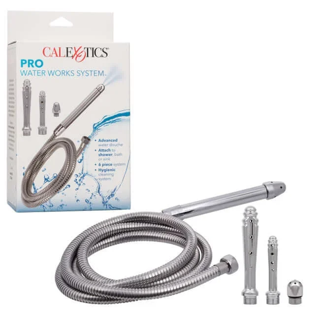 Pro Water Works System – 6-Piece Hygienic Cleaning System with Flexible Hose & Spray Attachments
