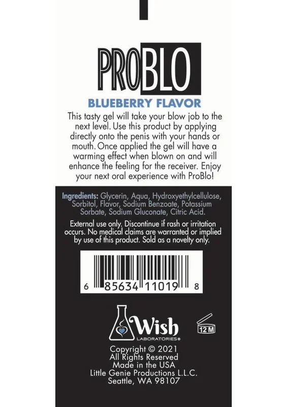 Problo Oral Pleasure Flavored Gel 1.5oz – Blueberry