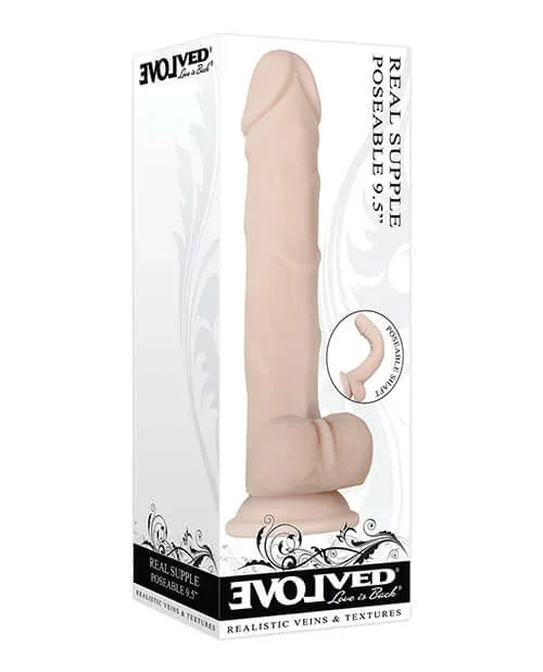 Real Supple Poseable 9.5-Inch Light Beige Dildo – Evolved Novelties