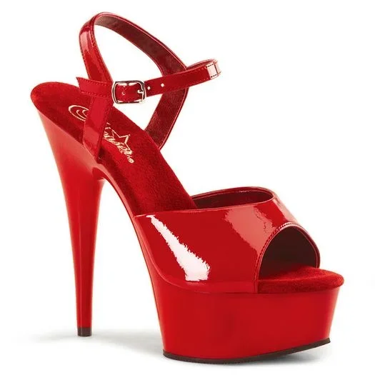 Red Kiss 209 6″ Heel 1 3/4Platform Ankle Strap Sandal KISS209