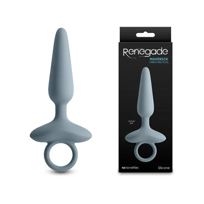 Renegade Maverick – Grey – Grey 15 cm USB Rechargeable Vibrating Butt Plug