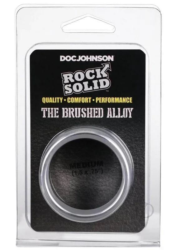 Rock Solid Brushed Alloy Medium Cock Ring for Enhanced Performance