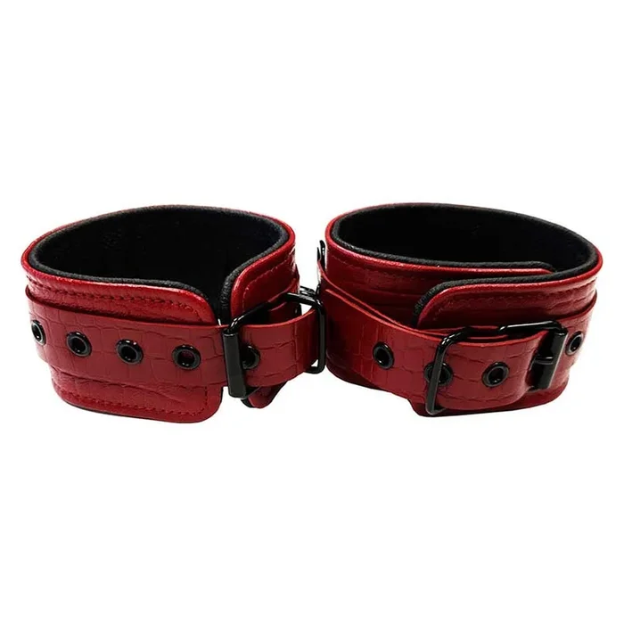 Rouge Leather Burgundy Anaconda Wrist Cuffs