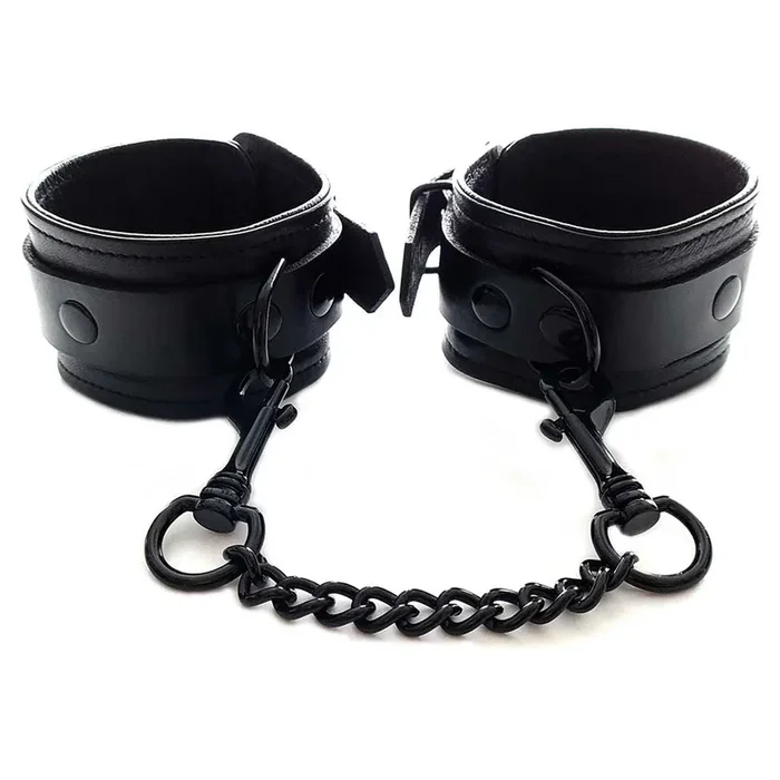 Rouge Leather Wrist Cuffs – Black with Black Accessories