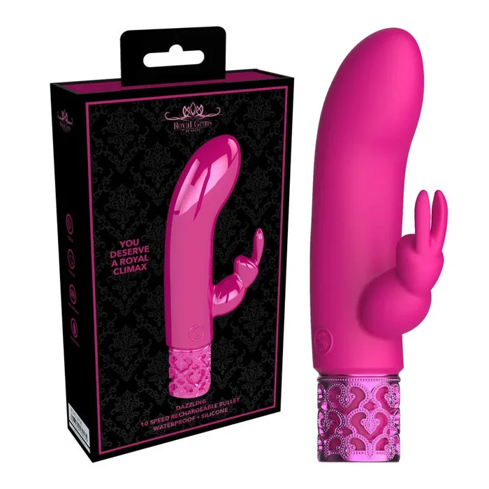 ROYAL GEMS Dazzling – Silicone Rechargeable Bullet – Pink 12 cm USB Rechargeable Bullet