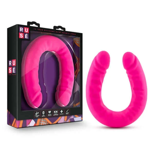 Ruse 18 inches Silicone Double Dong Hot Pink From Blush Novelties