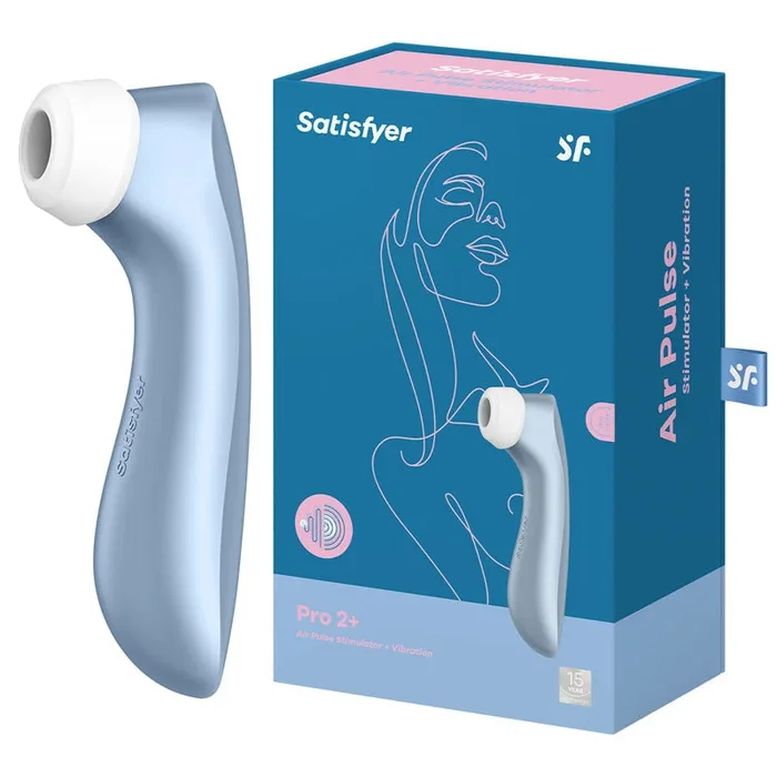 Satisfyer Pro 2+ – Blue Touch-Free USB-Rechargeable Clitoral Stimulator with Vibration