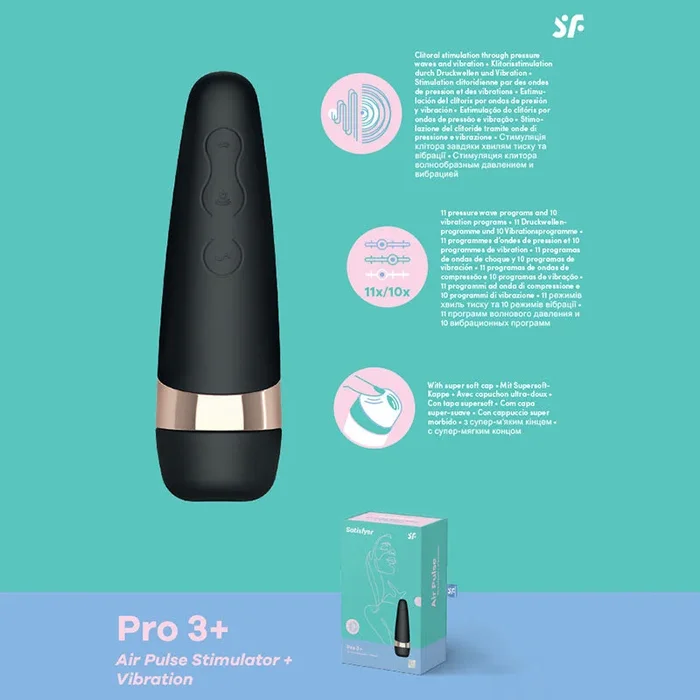 Satisfyer Pro 3+ – Touch-Free USB-Rechargeable Clitoral Stimulator with Vibration