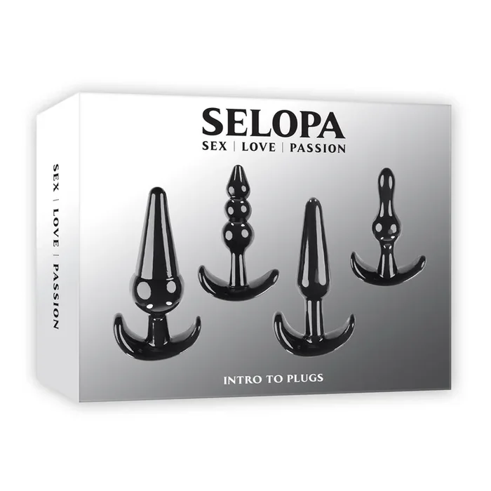 Selopa INTRO TO PLUGS – Black Butt Plugs – Set of 4