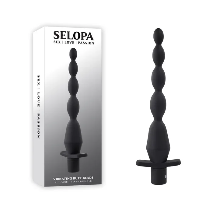 Selopa VIBRATING BUTT BEADS – Black 22 cm USB Rechargeable Vibrating Anal Beads