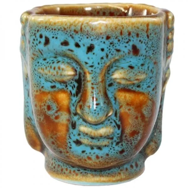 Serene Buddha Mini Ceramic Cup – Turquoise