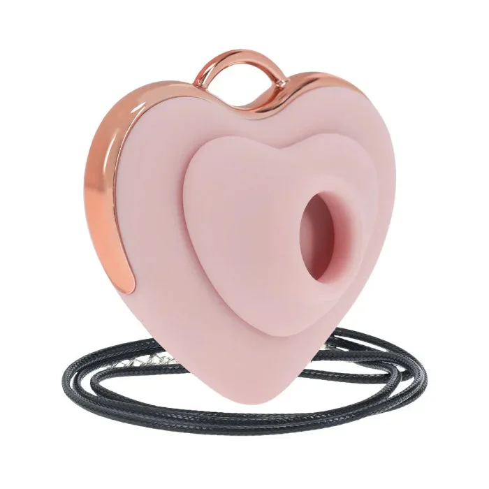 Shots LoveLine Luvie Heart Shaped AirTapTech Rechargeable Sucking and Tapping Vibrator Necklace