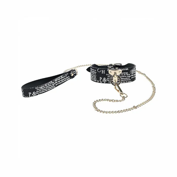 Shots Ouch! NY Collection Bonded Leather Collar with Detachable Leash