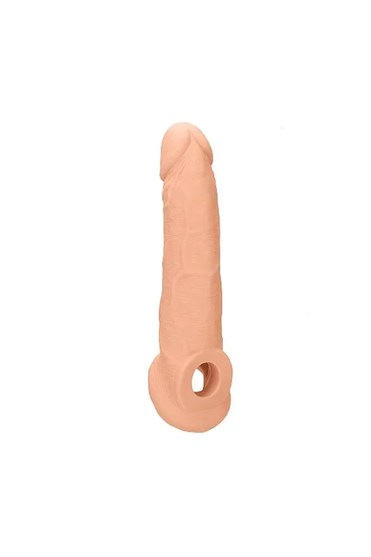 Shots Toys – RealRock – 9″ Penis Sleeve with Ball Strap – Beige
