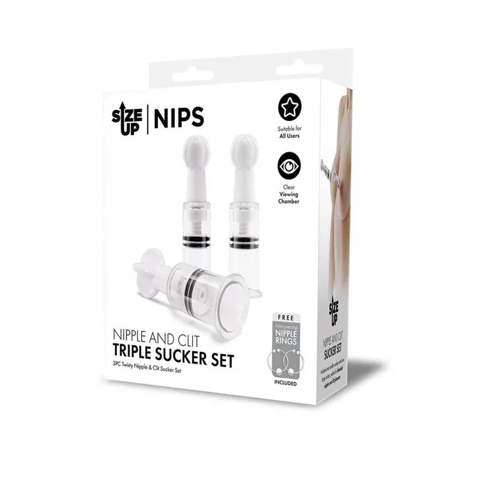 Size Up Nipple and Clit Triple Sucker Set – 3 Piece Sucker Set