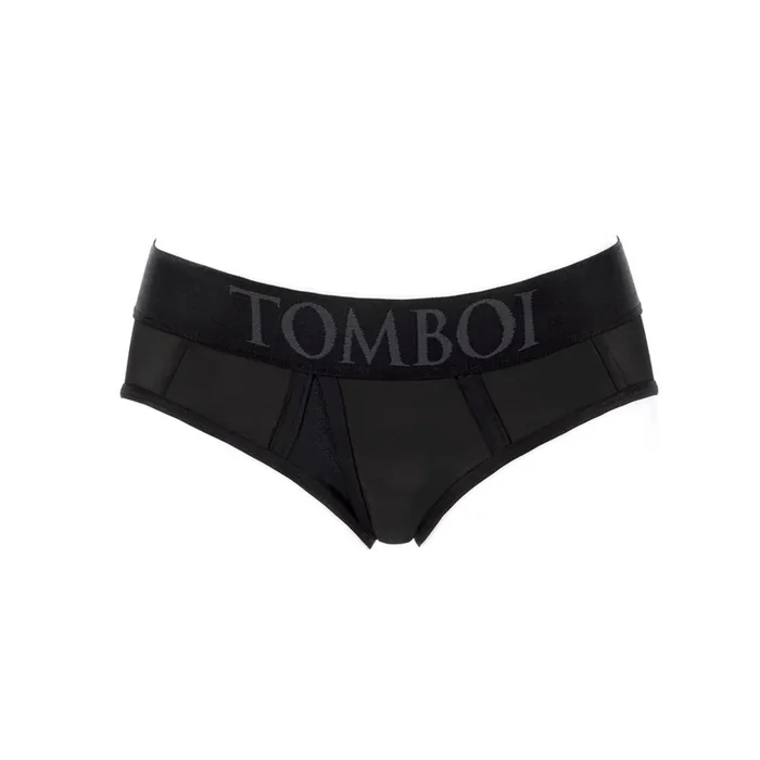 SpareParts Tomboi Cover Brief Style Underwear Harness Nylon Black/Black XXS