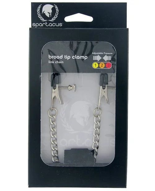 Spartacus Adjustable Broad Tip Nipple Clamps with Link Chain