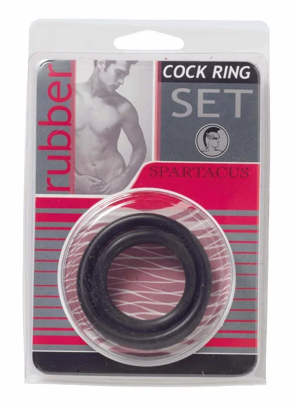 Spartacus Leathers Cock Gear Rubber Cock Rings – Firm Rubber Cock Rings Black 3 Piece Set