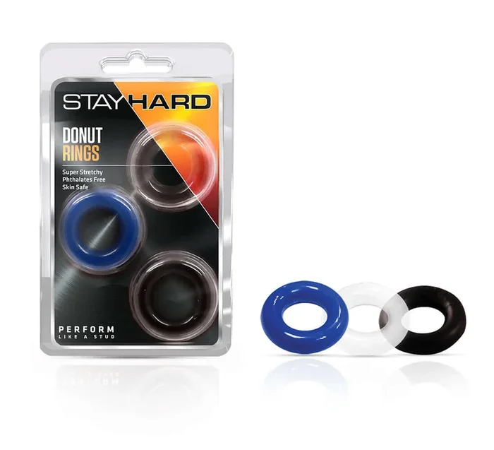 Stay Hard Donut Rings 3 Pack – Super Stretchy and Strong Cock Rings for Enhanced Performance