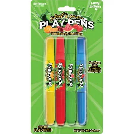 Sweet & Sour Edible Body Pens – 4-Pack of Fruity Fun for Tasty Play
