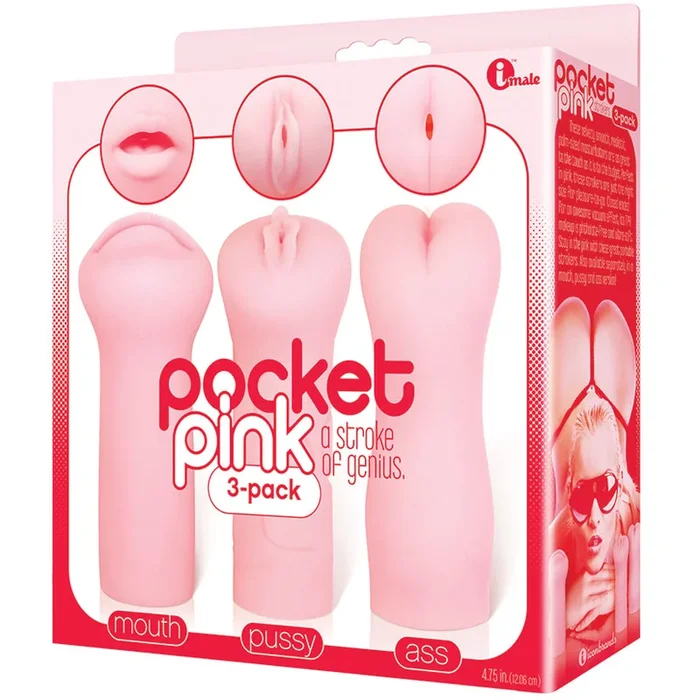 The 9’s Pocket Pink Mini Masturbator-Trio