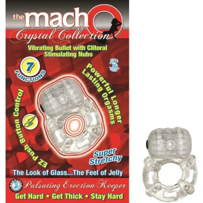 The Macho Crystal Collection Pulsating Erection Keeper – Clear