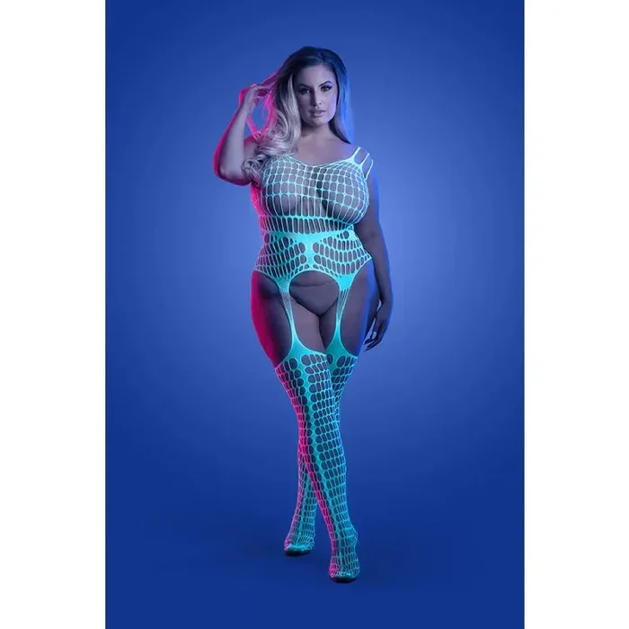 Timelapse Bodystocking – Queen – White/blue