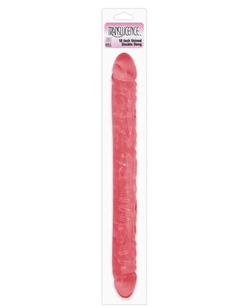 Translucence 18″ Veined Double Dong – Pink