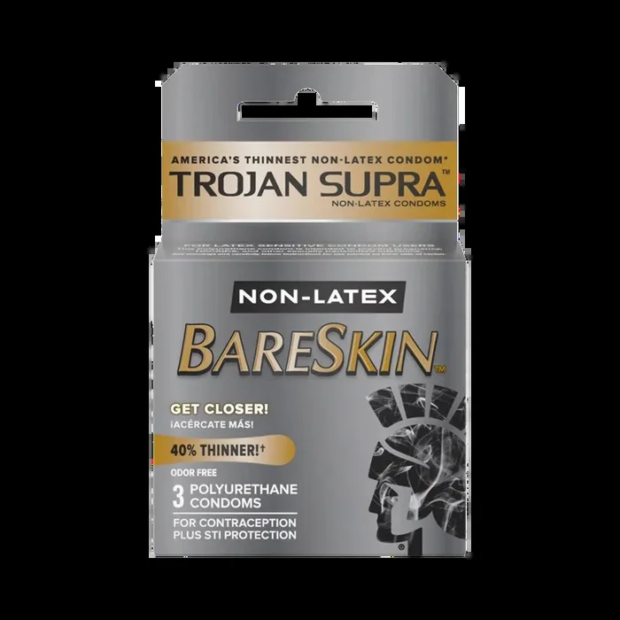 Trojan Supra BareSkin Non-Latex Condoms | Ultra Thin, Natural Feel & Latex-Free Protection
