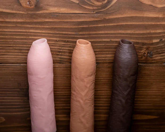 Uncut Silicone Penis Enhancer, 7-Inches, Hood-Up Foreskin