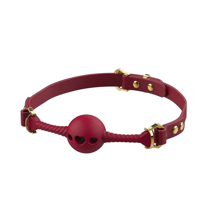 UPKO Middle Heart-Shaped Breathable Mouth Gag Red